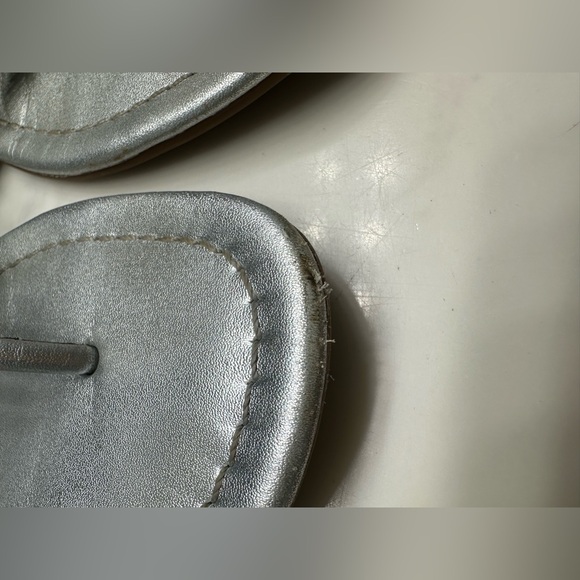 Tory Burch Miller Embellished Sandal-Metallic Suede Veg Leather #8 - Picture 11 of 15